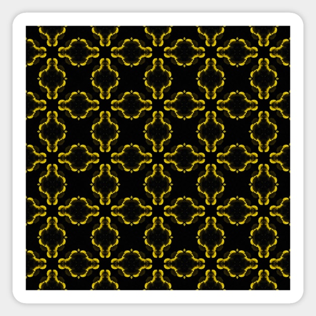 Yellow Chrysanthemum Light and Shadow Kaleidoscope pattern (Seamless) 8 Sticker by Swabcraft